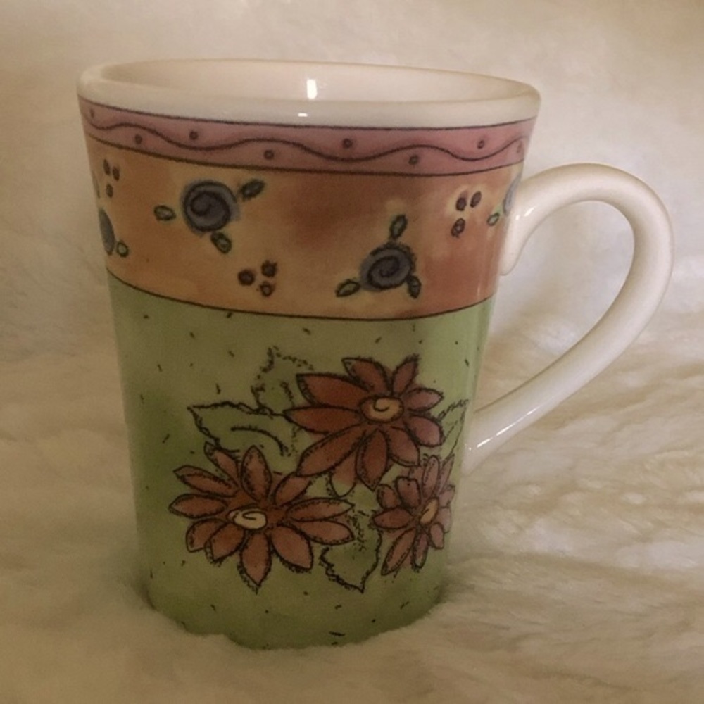Sango Watercolors Vintage 1999-2001 Strawberry Field 3001 Sue Zipkin Mug